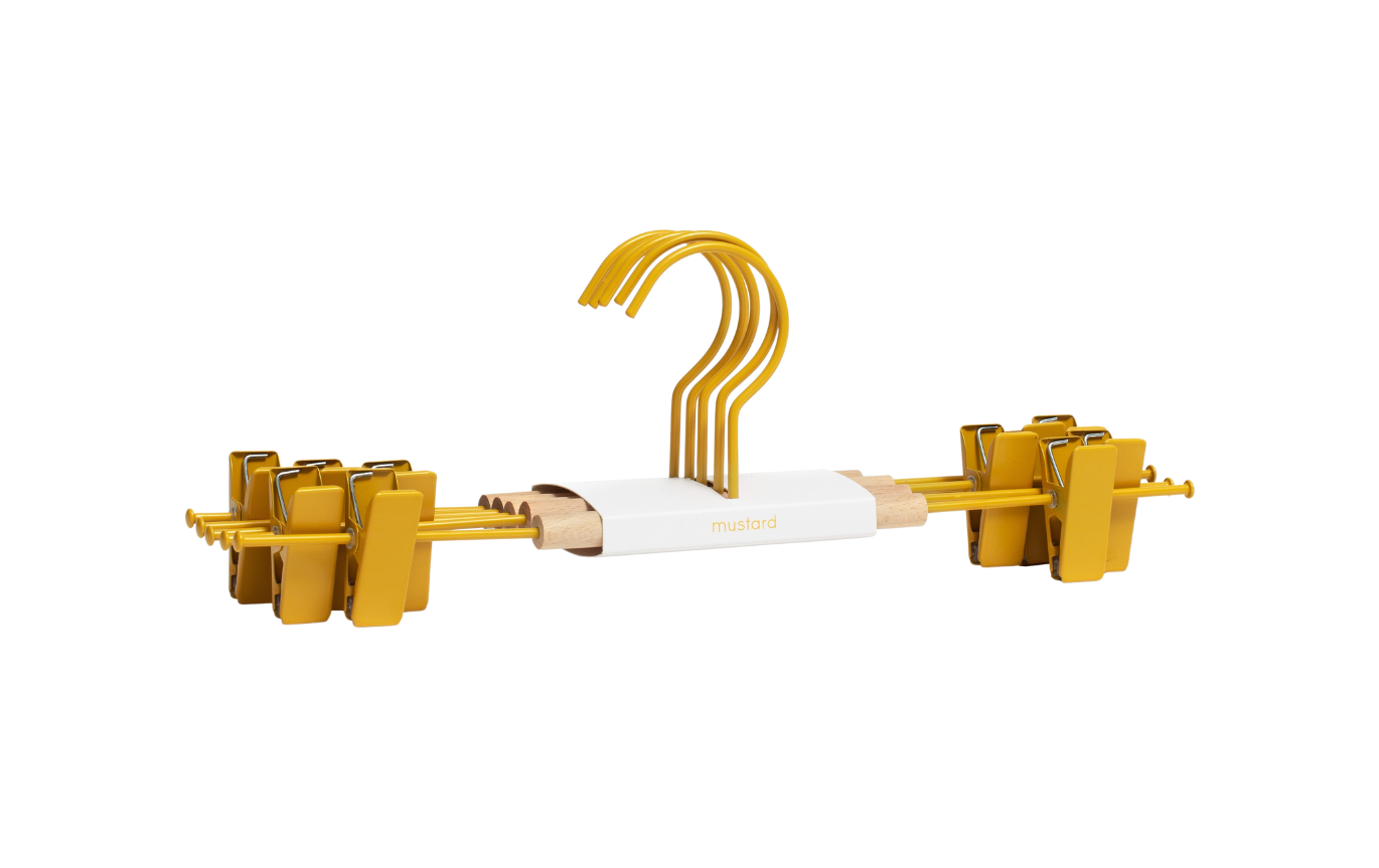 Adult Clip Hangers in Mustard