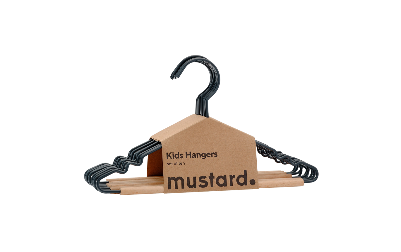The Hangers in Slate • Kids Metal Clothes Hangers • Mustard Made