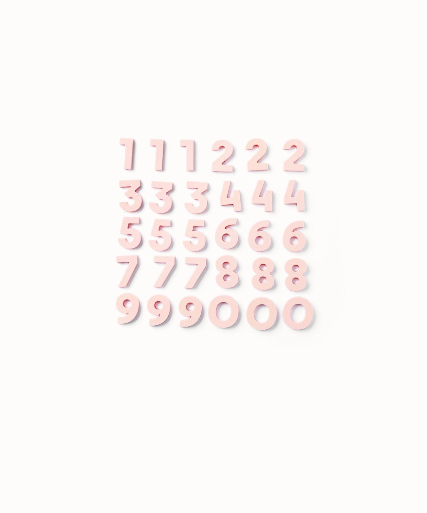 Number Magnets in Blush