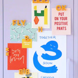 Alphabet Magnets in Mustard