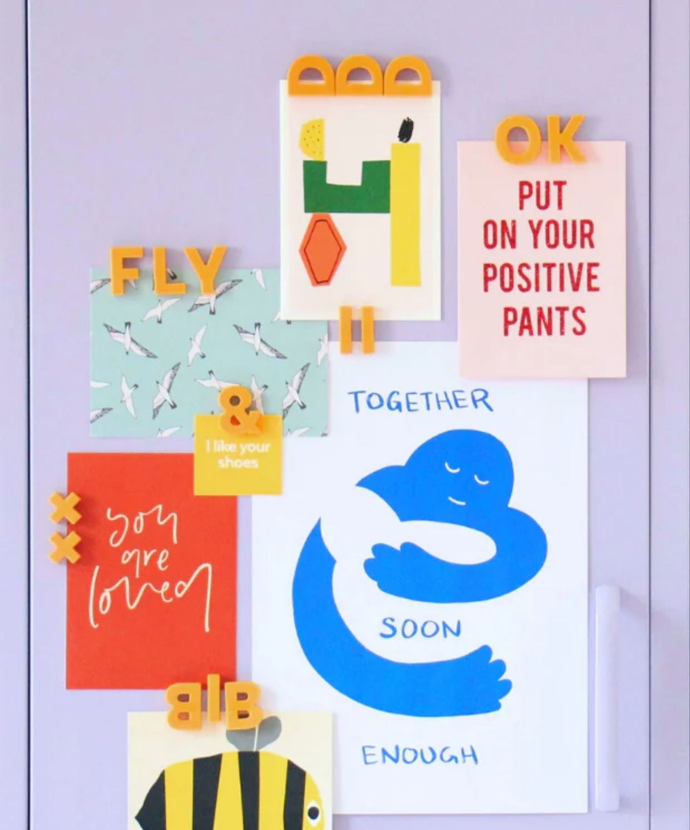 Alphabet Magnets in Mustard