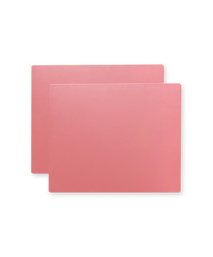 Pair of pink rectangular folders or envelopes, side-by-side with a pocket visible, pink color.