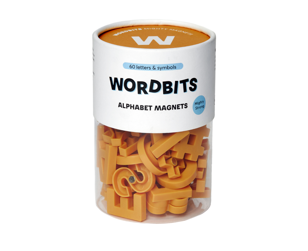 Alphabet Magnets in Mustard