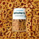 Alphabet Magnets in Mustard