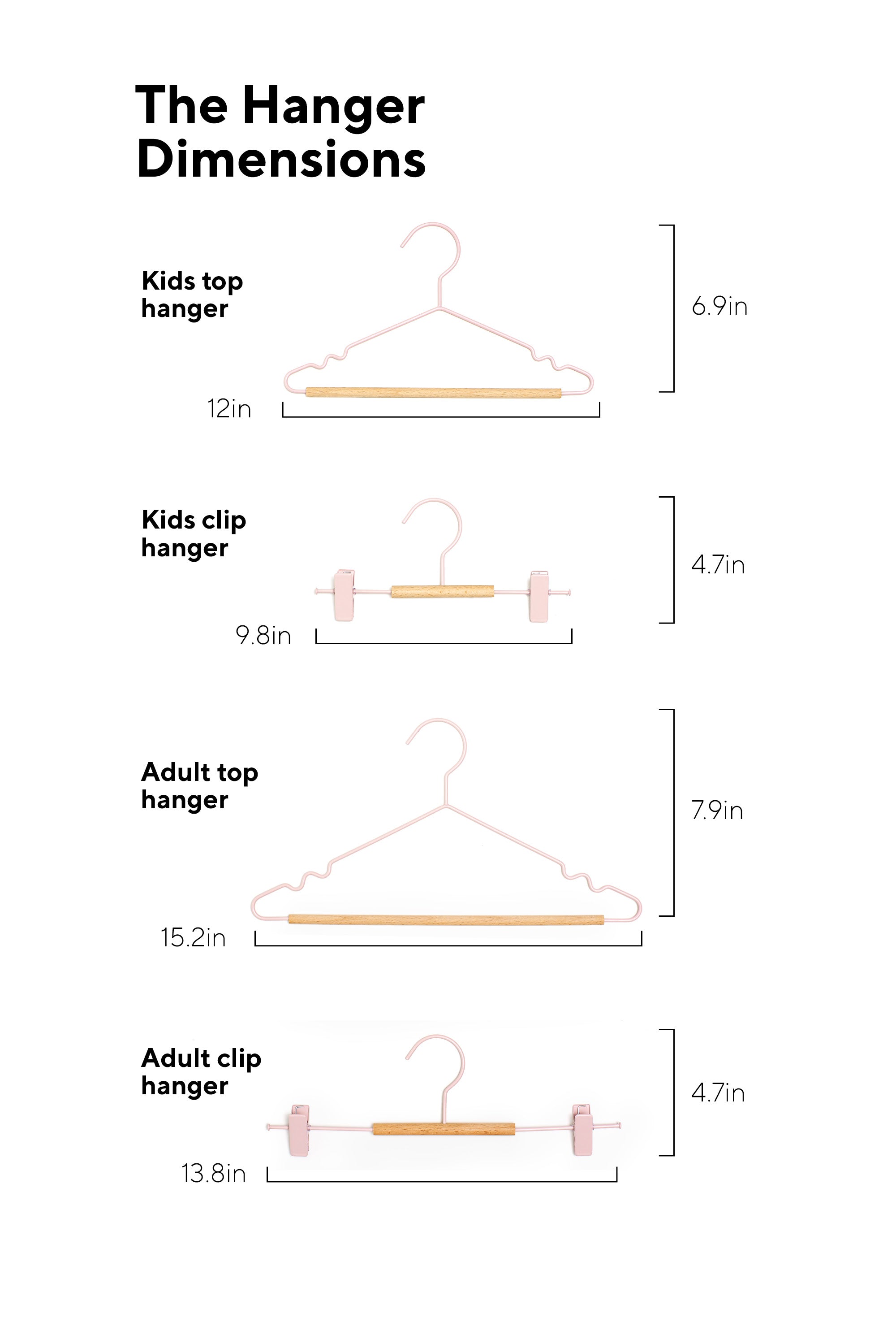 Mustard Made Hangers in Blush - Kids Metal Clip Hangers